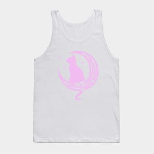 Pink Celtic Moon Cat Tank Top